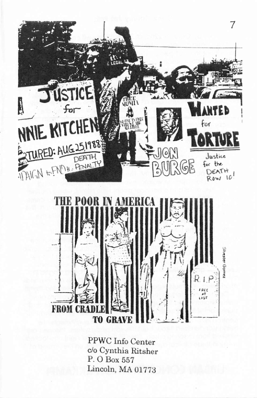 Justice o be Der  \  PPWC Info Center /o Cynthia Ritsher  P. O Box 557 Lincoln, MA 01773 